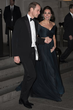 Prince William and Kate, Duke and Duchess of Cambridge leave the St. Andrews 600th Anniversary Dinner at the Metropolitan Museum of Art on December 9, 2014 in New York City.    <br /><small>Paul Edwards - Pool/Getty Images</small>